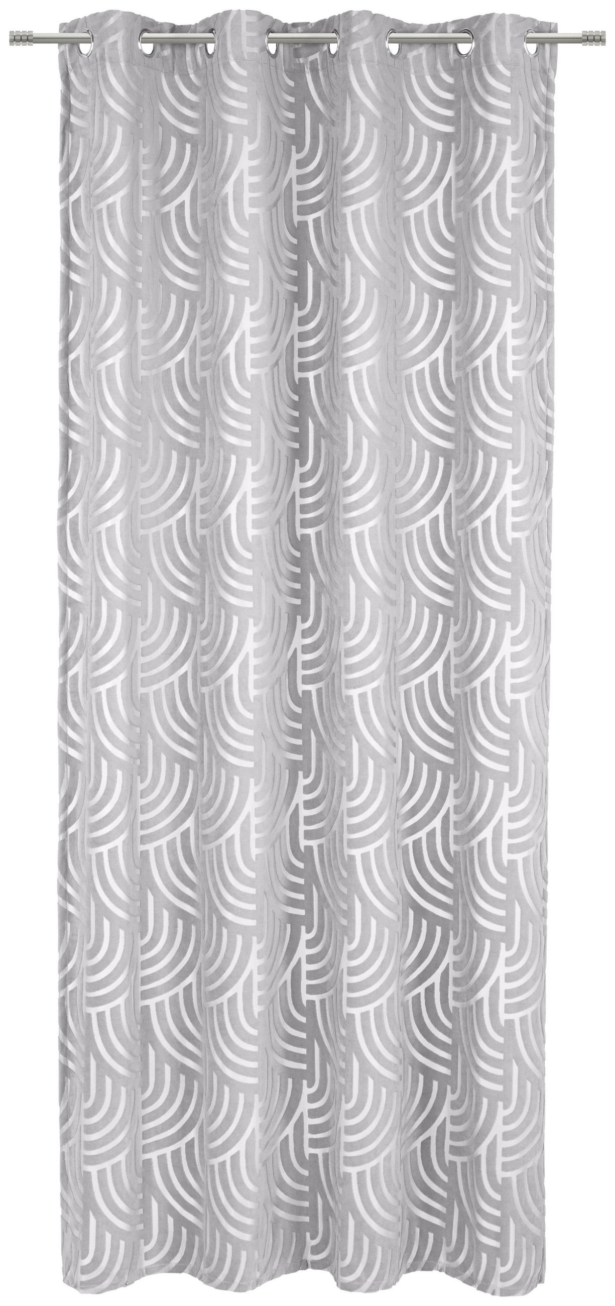 ZÁVĚS S OČKY, neprůsvitné, 135/245 cm - barvy stříbra, Konvenční, textil (135/245cm) - Esposa