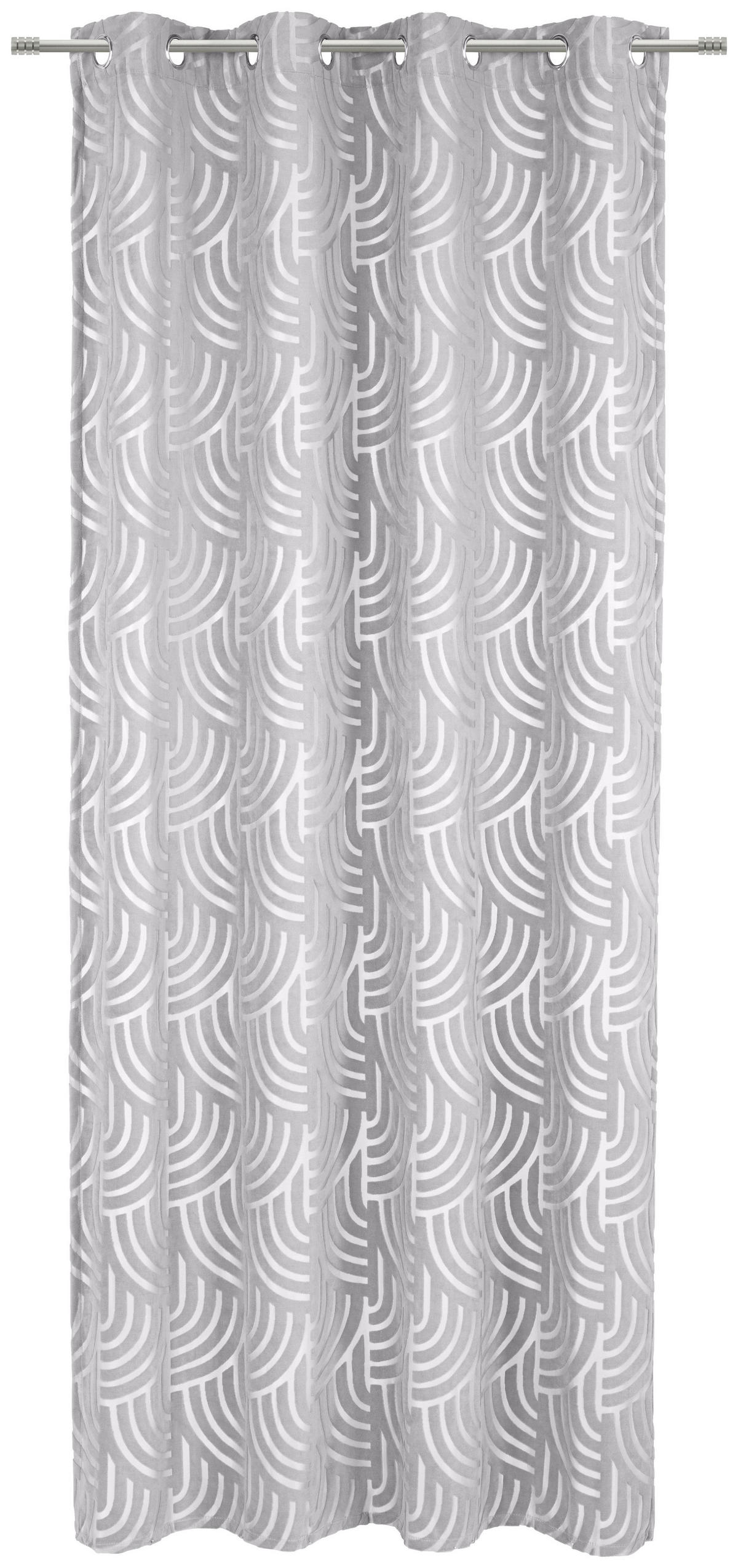 ZAVJESA S RINGOVIMA srebrne boje 135/245 cm   - srebrne boje, Konvencionalno, tekstil (135/245cm) - Esposa