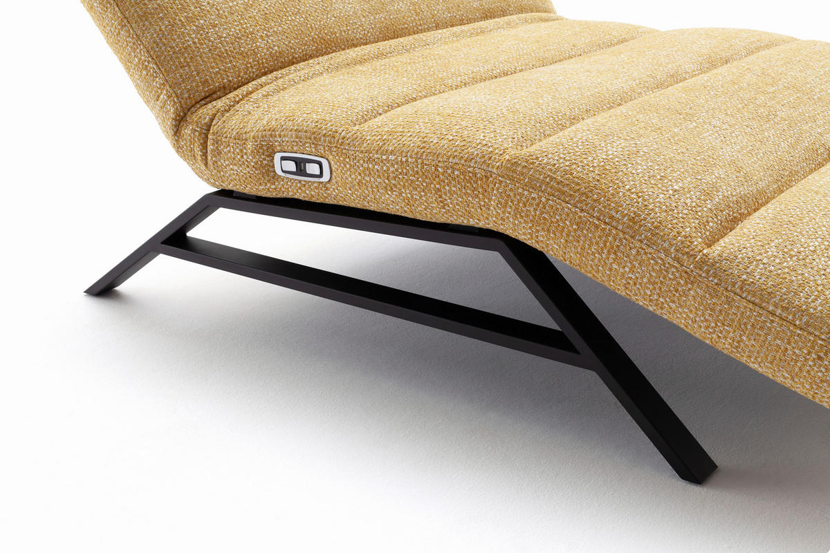 RELAXLIEGE 120/54-113/158-198 cm  in Chenille Gelb  - Gelb/Schwarz, Design, Textil/Metall (120/54-113/158-198cm) - Pure Home Lifestyle