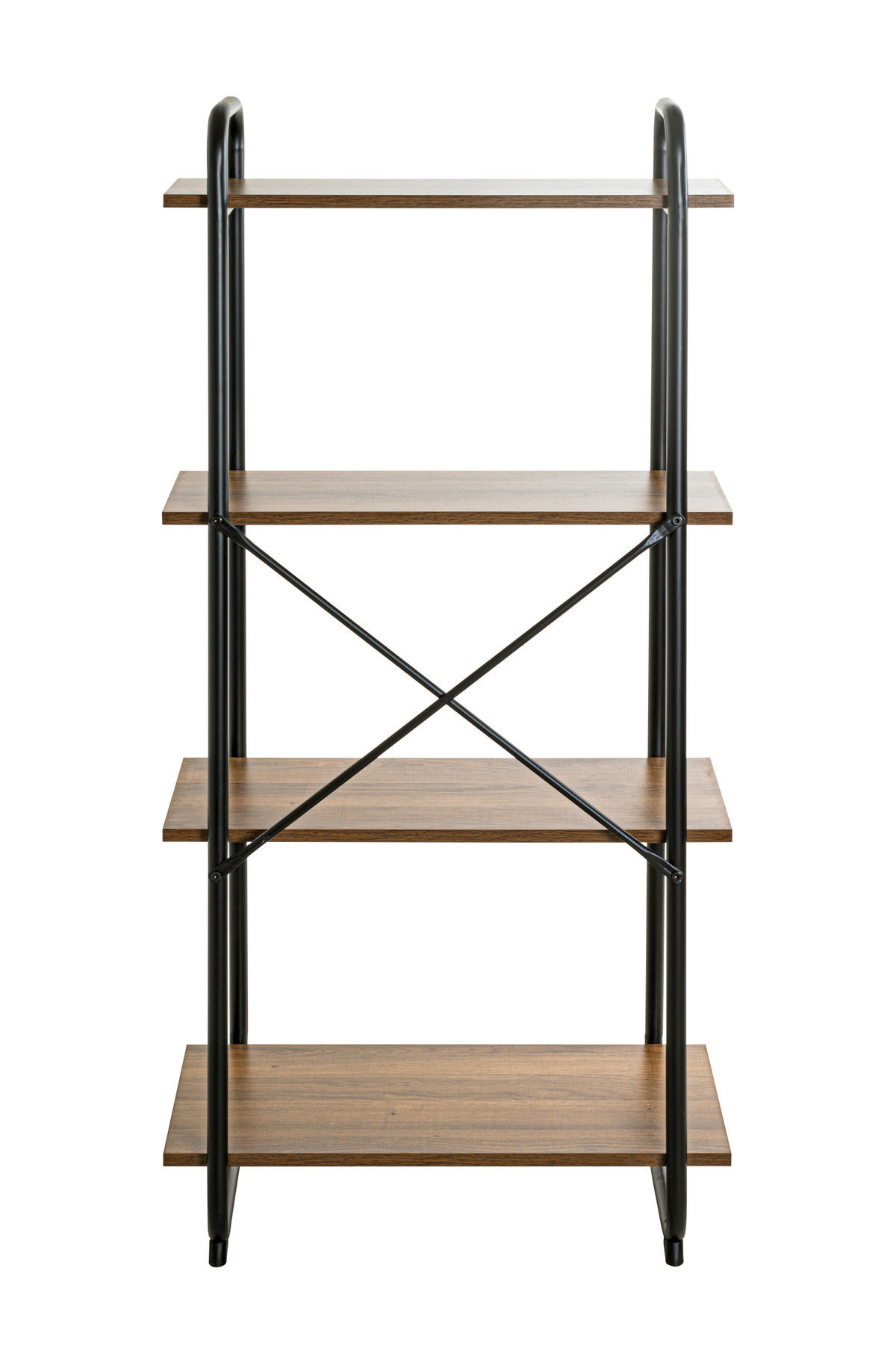 REGAL 60/128/36 cm črna, barve hrasta  - črna/barve hrasta, Moderno, kovina/leseni material (60/128/36cm) - Carryhome
