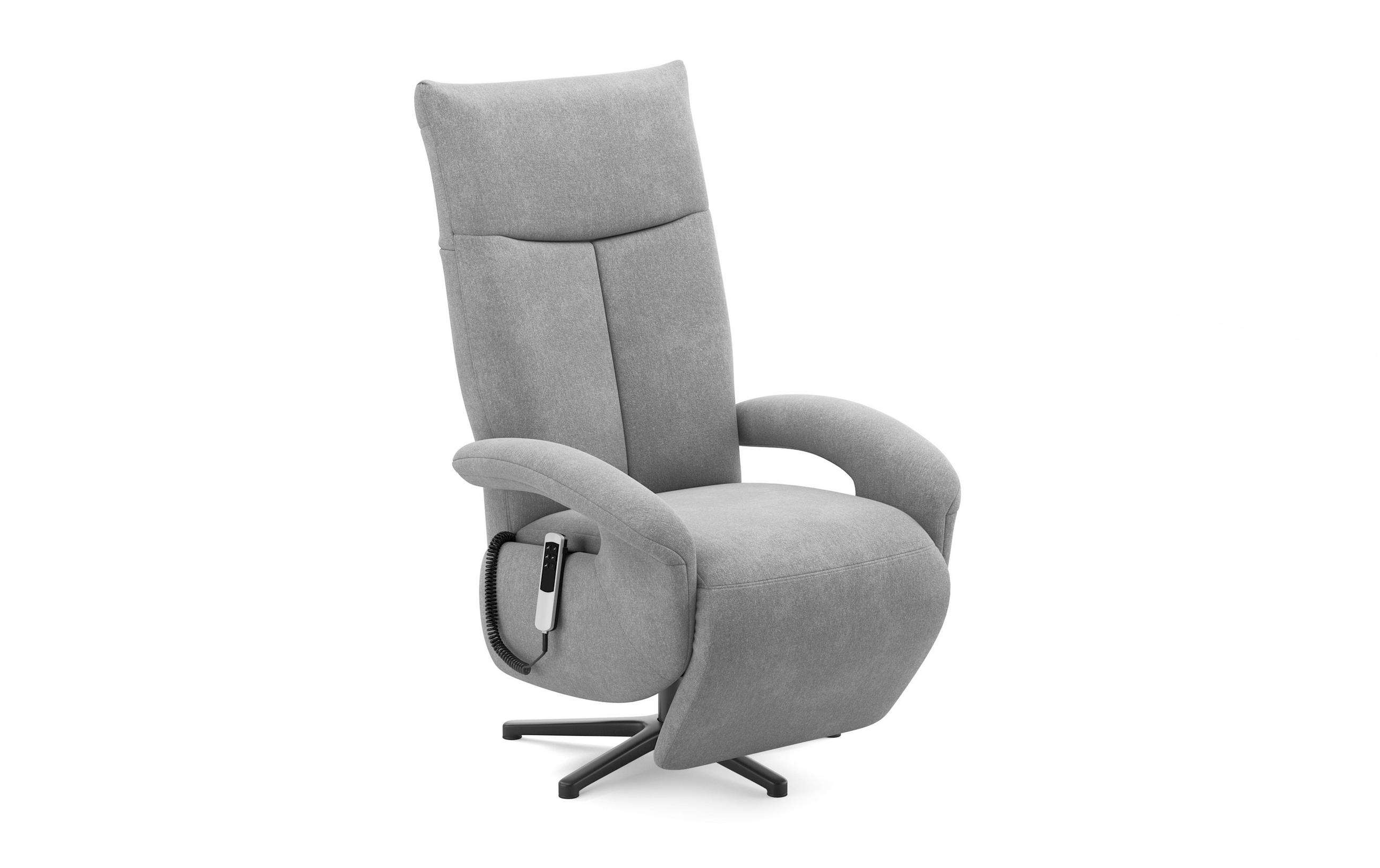 SESSEL in Flachgewebe Grau  - Schwarz/Grau, Modern, Textil/Metall (74/112/82cm) - Sit & More