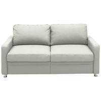 SCHLAFSOFA  in Chenille Weiß  - Chromfarben/Weiß, KONVENTIONELL, Textil/Metall (186/90/100cm) - Beldomo Style