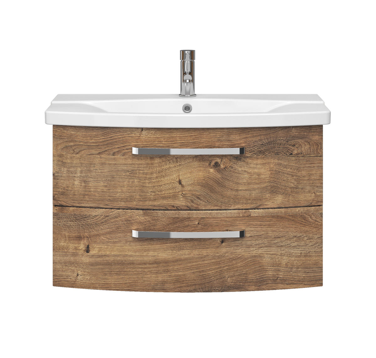 MOSDÓ ALSÓSZEKRÉNY 80/49,2/43 cm  - króm/tölgyfa, Basics, faalapú anyag (80/49,2/43cm) - Sadena