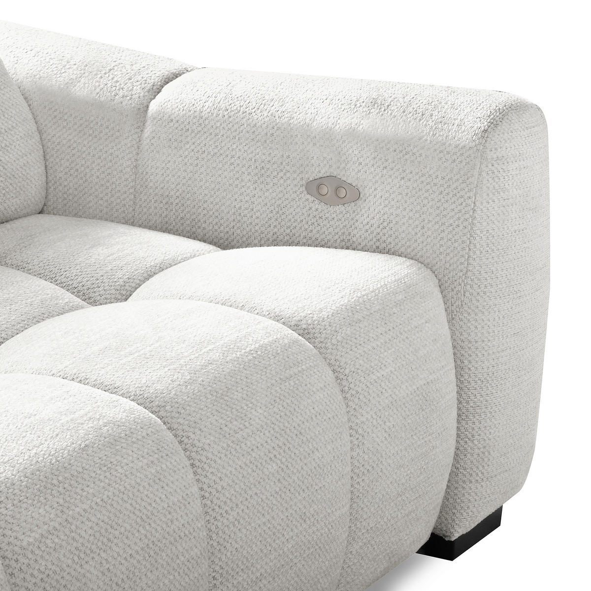 ECKSOFA  Webstoff Silberfarben  - Silberfarben/Schwarz, Design, Kunststoff/Textil (177/274cm) - Livetastic