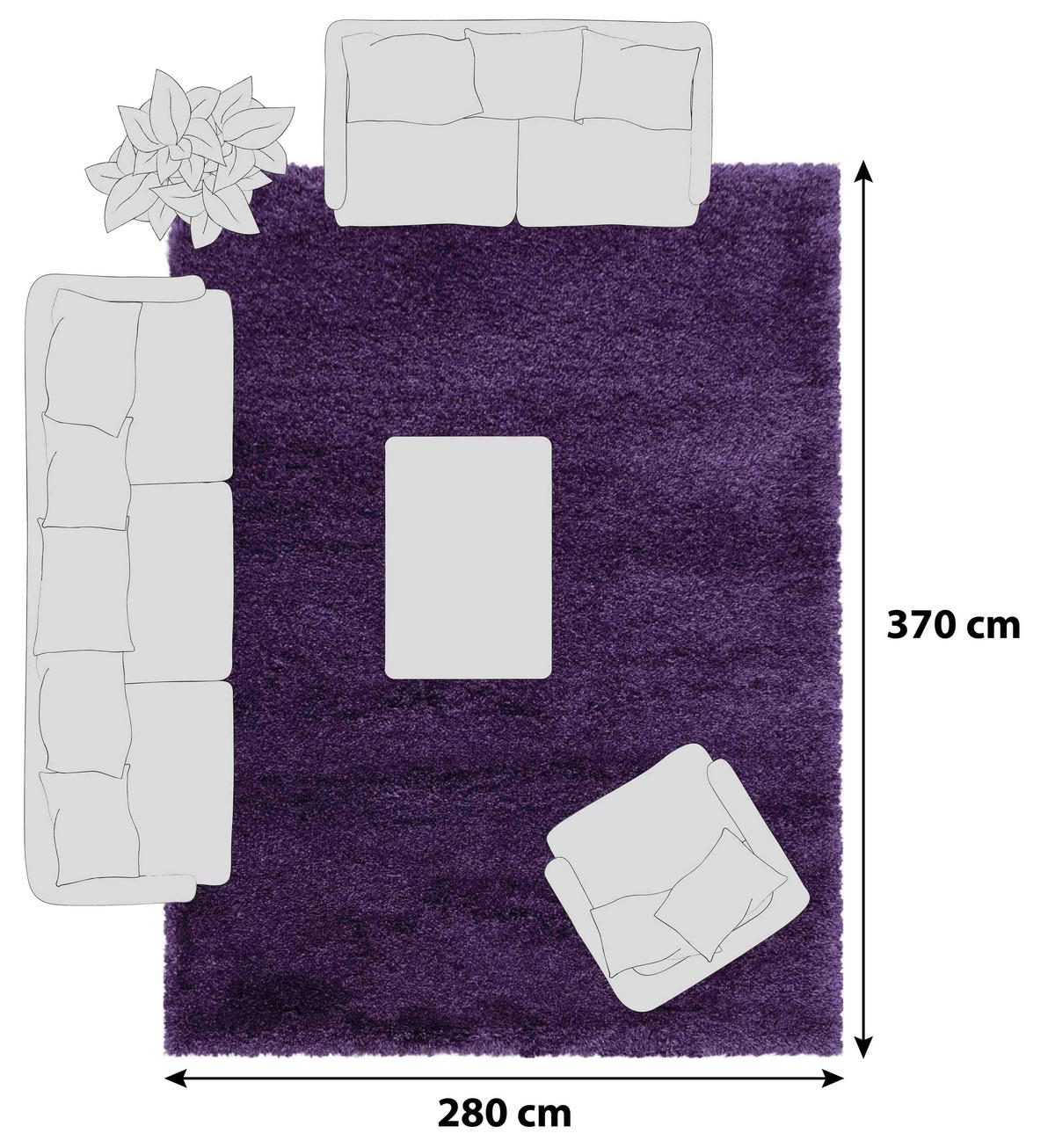 RYAMATTA 280/370 cm  - lila, Basics, textil (280/370cm)