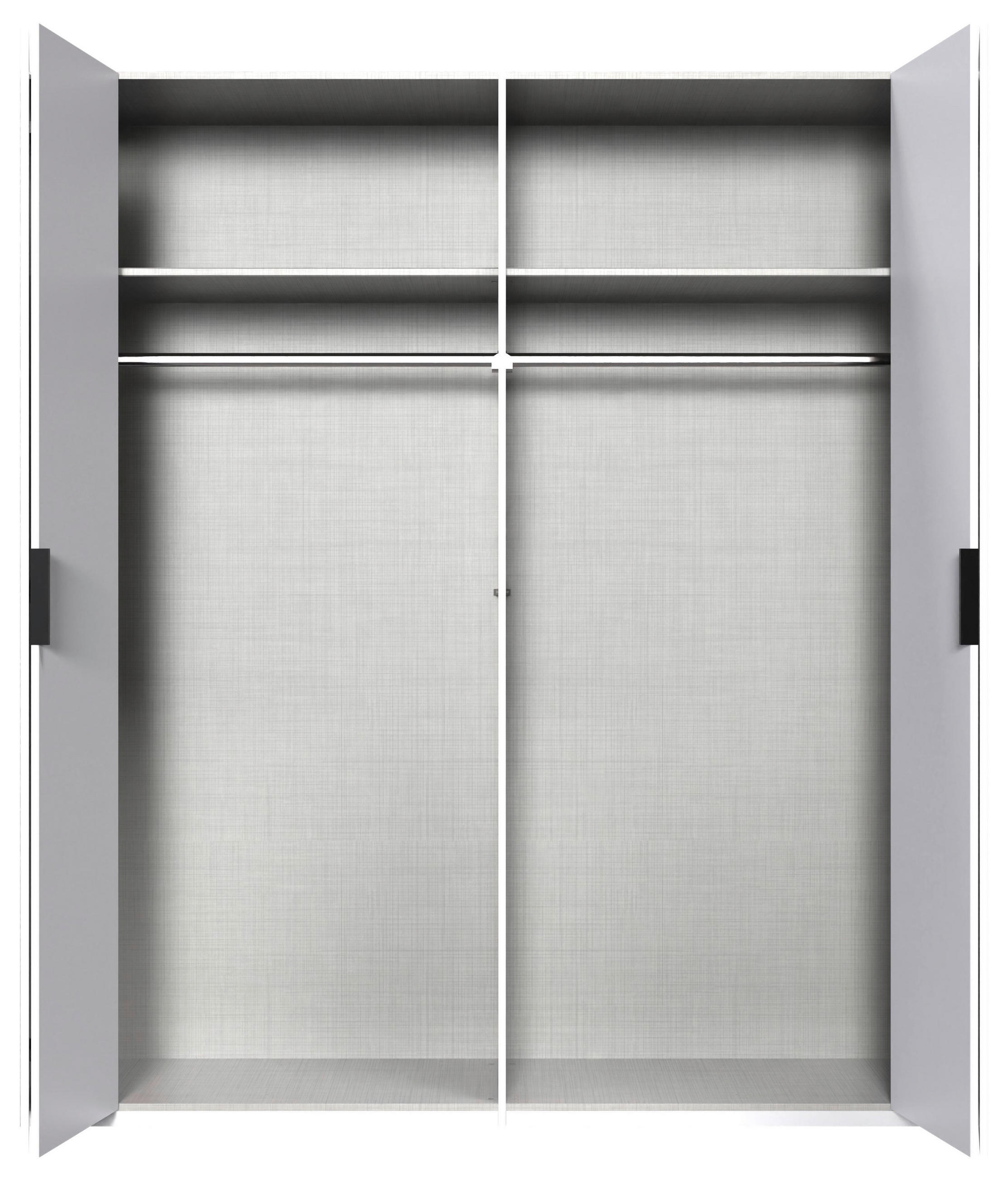 FALTTÜRENSCHRANK in Weiss  - Weiss/Schwarz, Design, Glas/Holzwerkstoff (200/216/58cm) - Boxxx