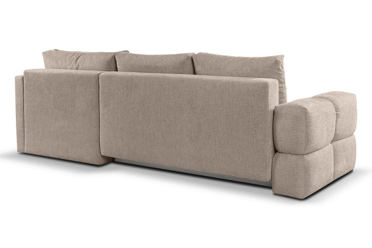 HÖRNSOFFA i chenille beige  - beige/svart, Design, metall/textil (185/267cm) - Stylife