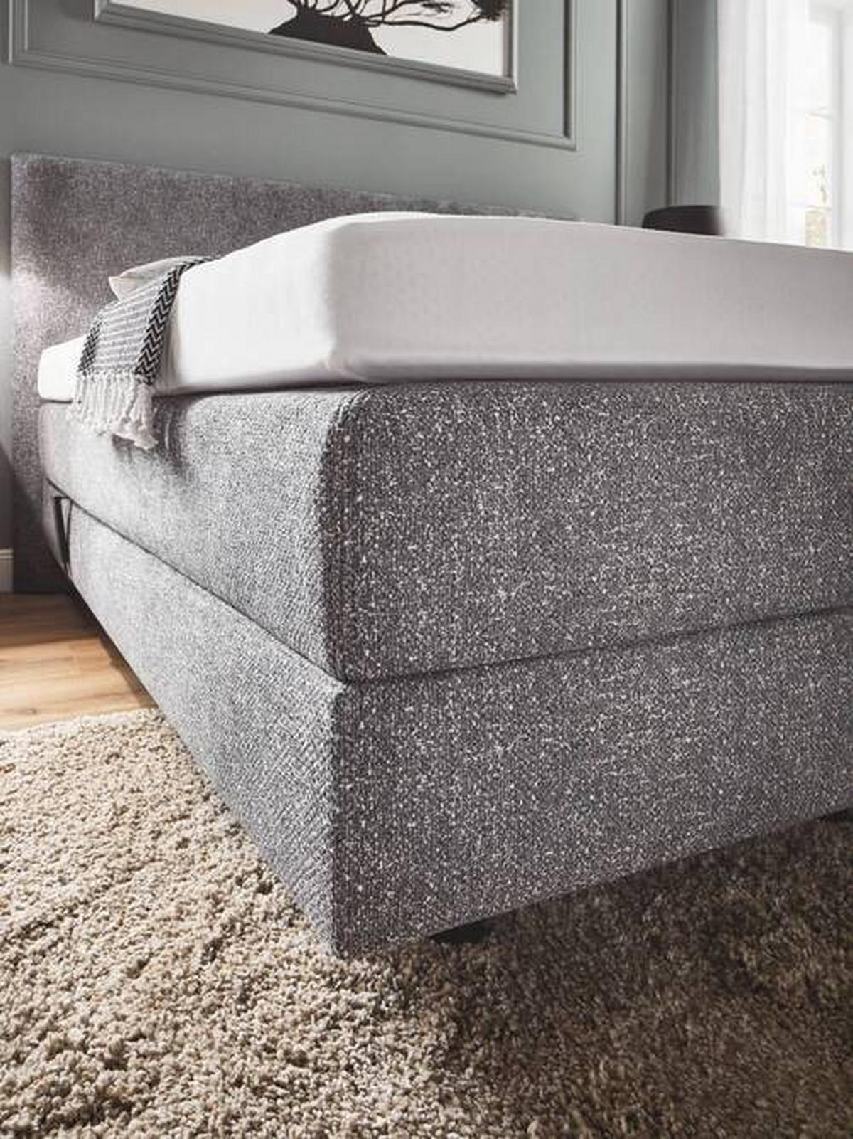 BOXSPRINGBETT 160/200 cm  in Grau  - Grau, KONVENTIONELL, Holz/Textil (160/200cm) - Dieter Knoll