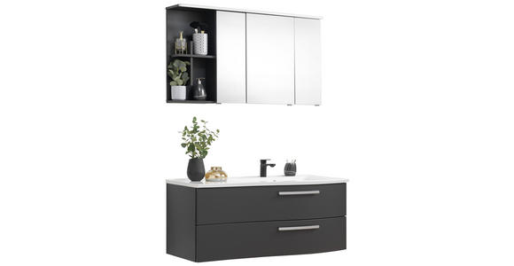 BADEZIMMER in 120 cm - Weiß/Grau, MODERN, Glas/Holzwerkstoff (120cm) - Novel