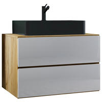 WASCHTISCHKOMBI 81 cm  - Honigeiche/Weiss, Modern, Keramik/Holzwerkstoff (81cm) - MID.YOU