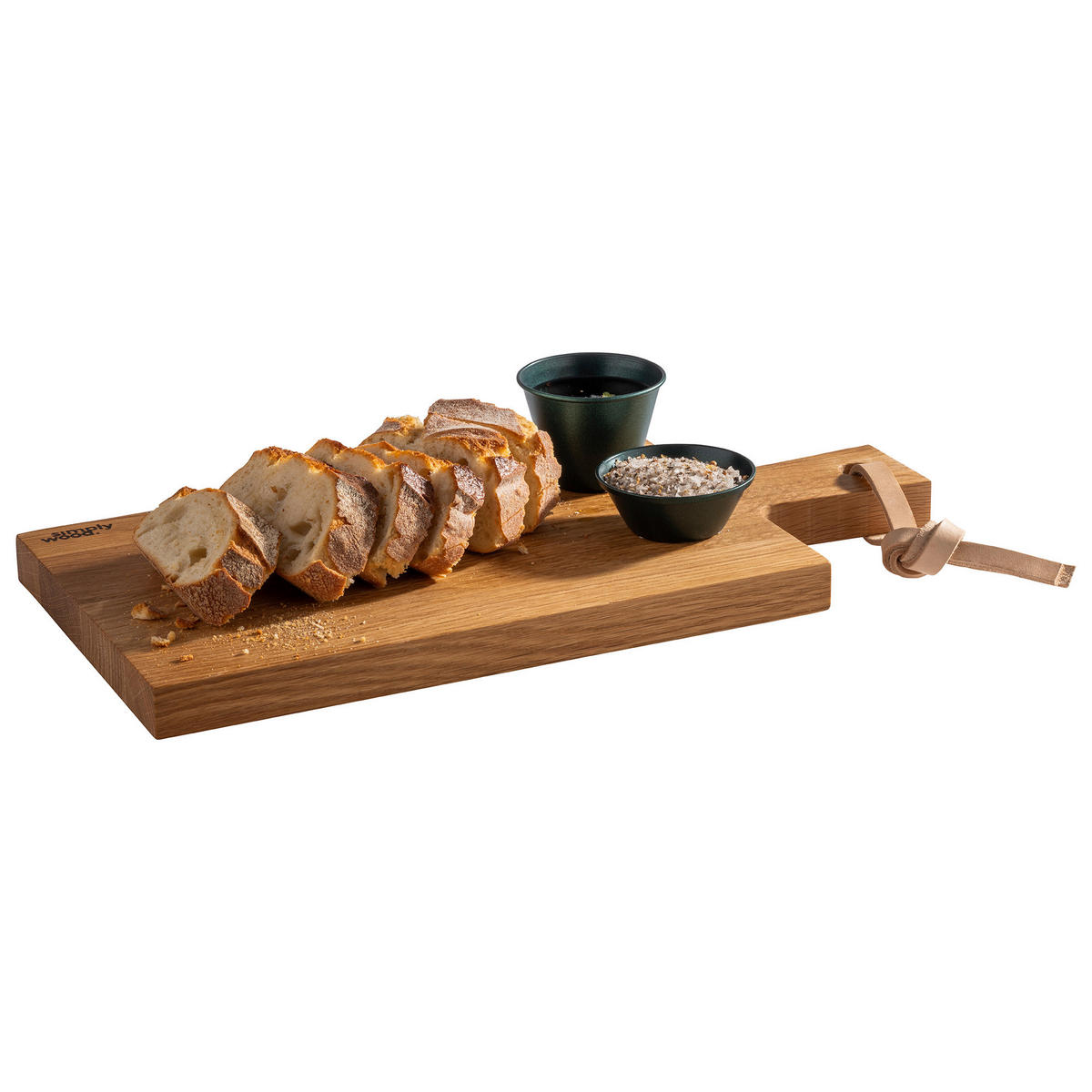 SERVIERPLATTE SIMPLY WOOD  - Karamell, Basics, Leder/Holz (35/17/2cm)