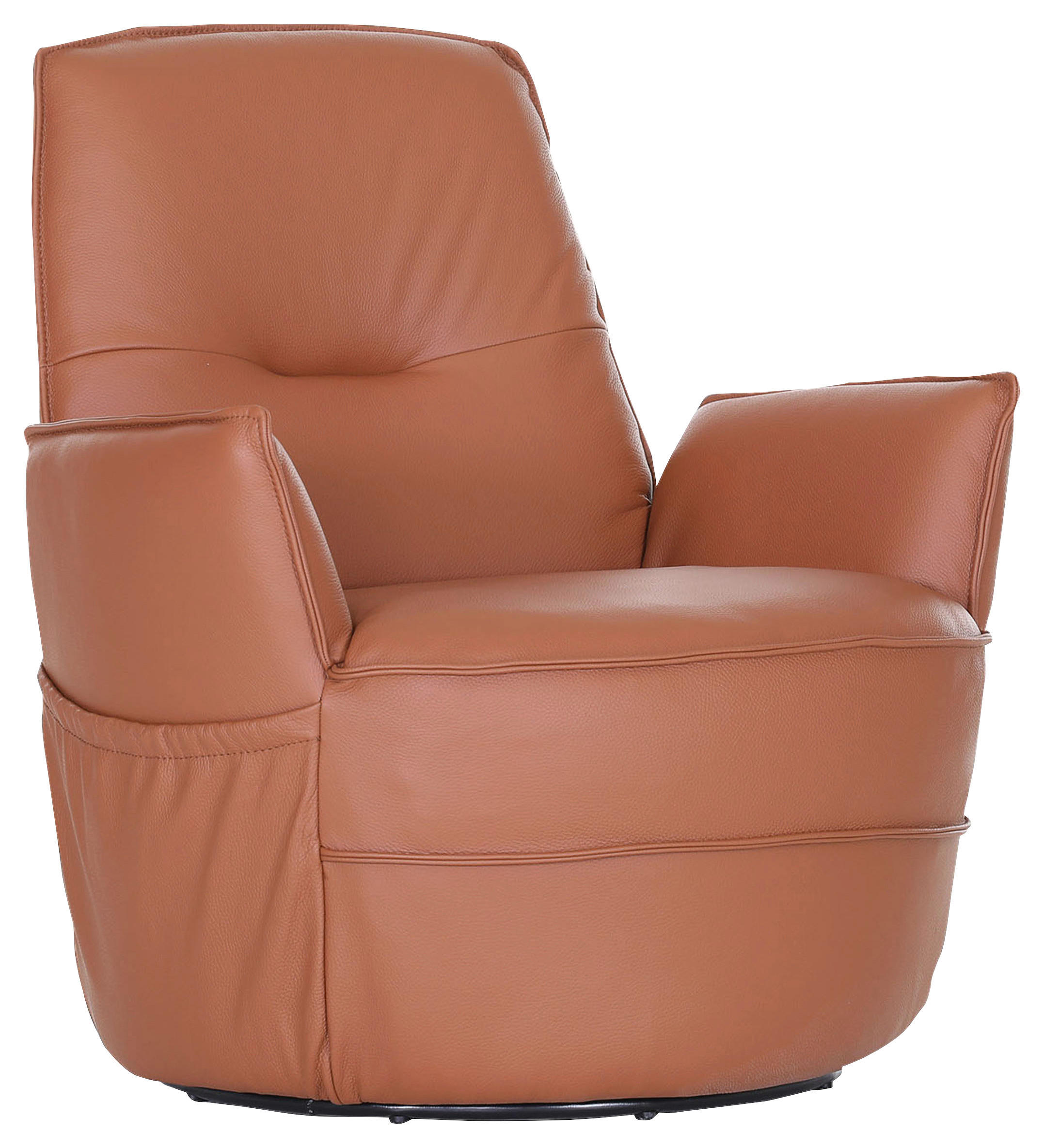 XXL-FÅTÖLJ i läder brun  - brun/svart, Design, metall/läder (83/90/85cm) - MID.YOU