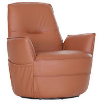 XXL-SESSEL - Braun, Design, Leder/Metall (83/90/85cm) - Landscape