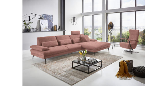 ECKSOFA in Velours Flieder 310/180 cm - Flieder/Schwarz, Design, Textil/Metall (310/180cm) - Dieter Knoll