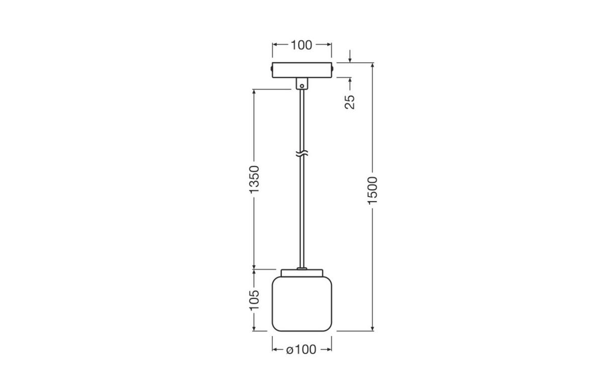 HÄNGELEUCHTE 10/150 cm  - Blau, Basics, Stein (10/150cm) - Osram