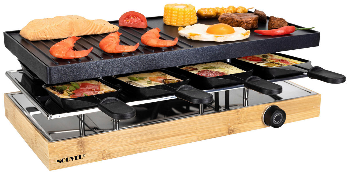 RACLETTE-GRILL  - Design, Holz/Metall (42/14/21cm) - Novel