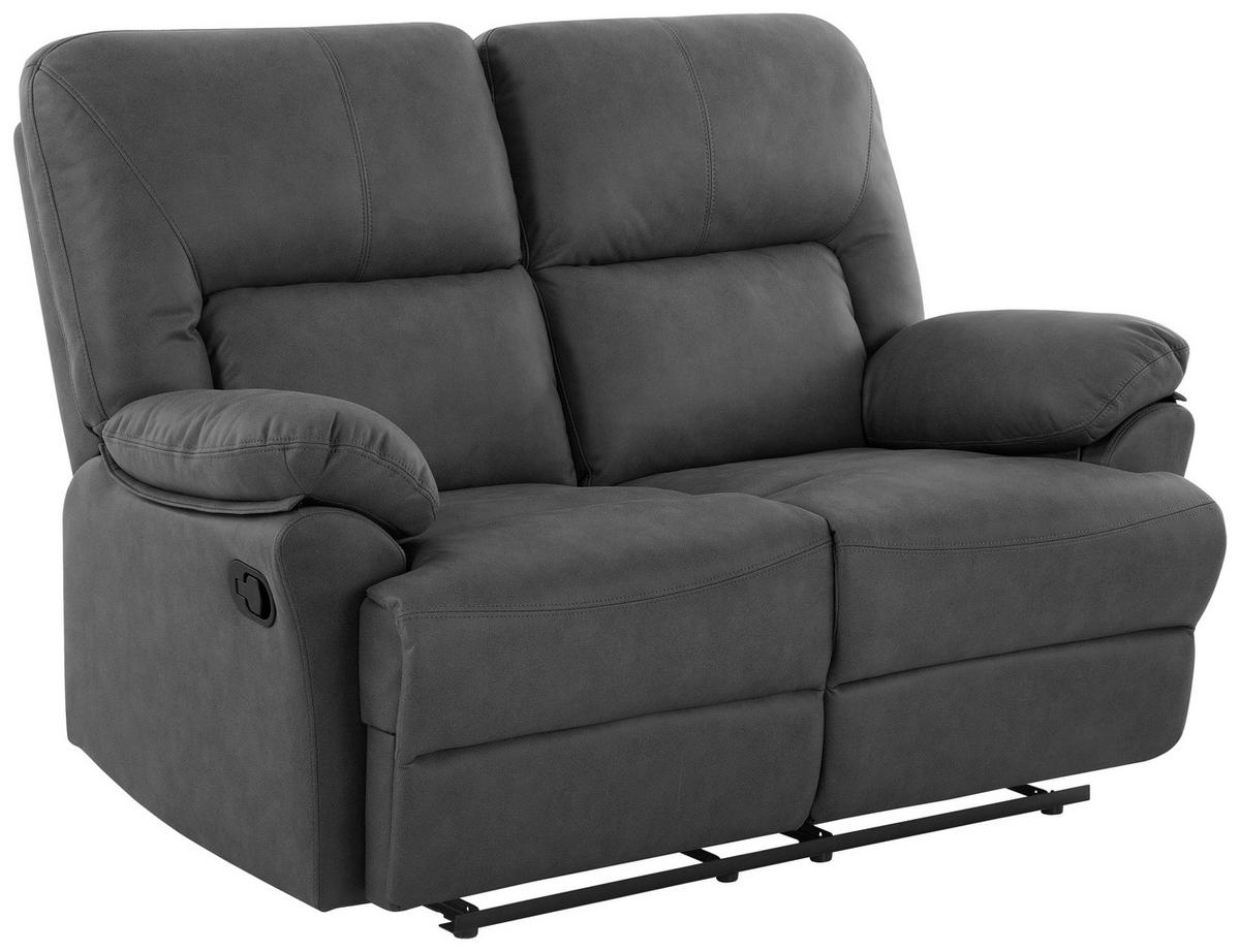 SITZGARNITUR Mikrofaser Grau  - Schwarz/Grau, KONVENTIONELL, Textil/Metall - Livetastic