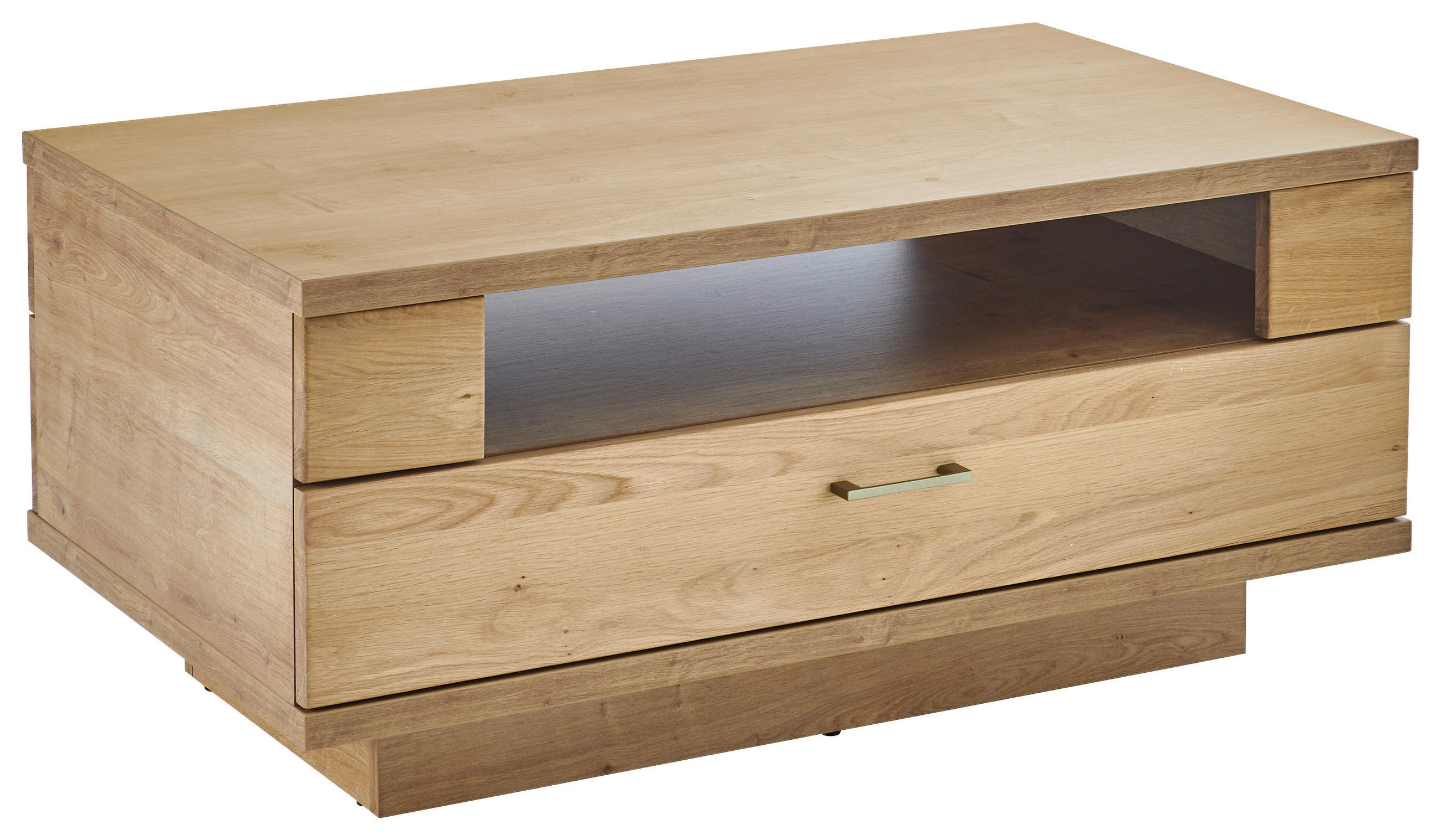 COUCHTISCH Holzwerkstoff 100/60/45,7 cm  - Alteiche/Nickelfarben, Konventionell, Holzwerkstoff/Metall (100/60/45,7cm) - Livetastic