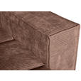 BIGSOFA in Flachgewebe Altrosa  - Chromfarben/Altrosa, KONVENTIONELL, Textil/Metall (256/68/122cm) - Carryhome