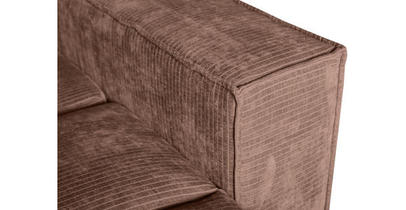 BIGSOFA in Flachgewebe Altrosa  - Chromfarben/Altrosa, KONVENTIONELL, Textil/Metall (256/68/122cm) - Carryhome