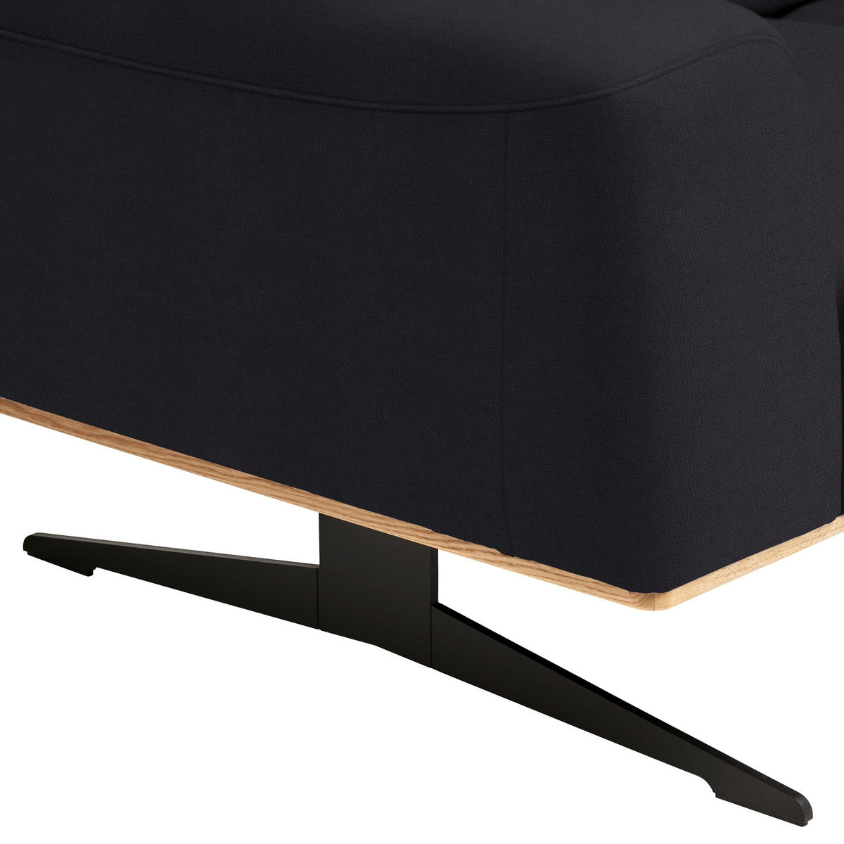 3-SITZER-SOFA in Echtleder Dunkelbraun  - Dunkelbraun/Schwarz, Design, Leder/Holz (205/76-97/102cm) - Novel