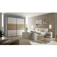 SCHLAFZIMMER in Weiss, Eichefarben  - Weiss/Eichefarben, Modern, Holzwerkstoff - Livetastic