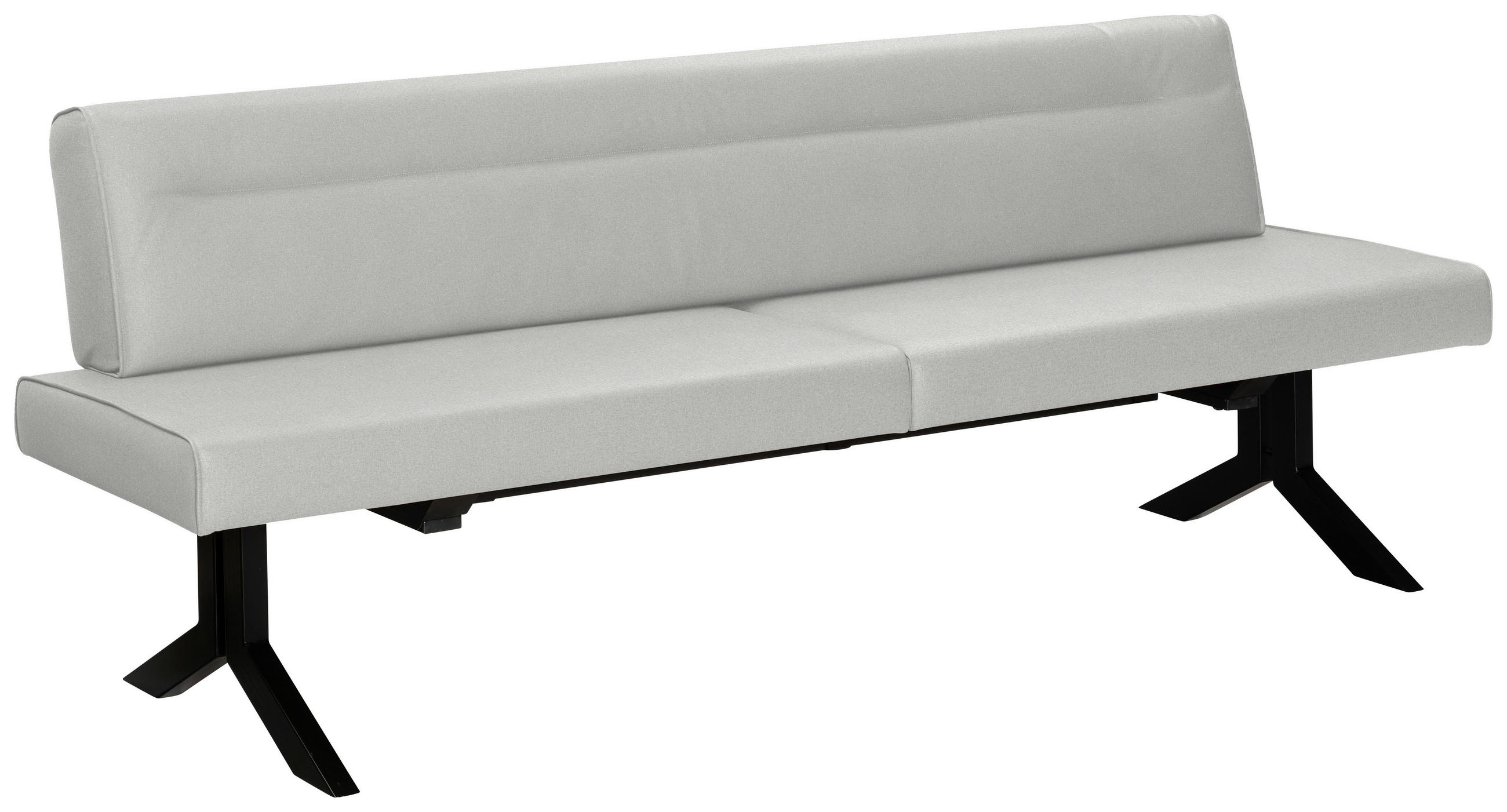 SITZBANK 220/87/70 cm Samt Beige Metall  - Beige/Schwarz, KONVENTIONELL, Textil/Metall (220/87/70cm) - Moderano