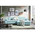 ECKSOFA  in Webstoff Türkis  265/180 cm  - Türkis/Schwarz, Design, Textil/Metall (265/180cm) - Carryhome