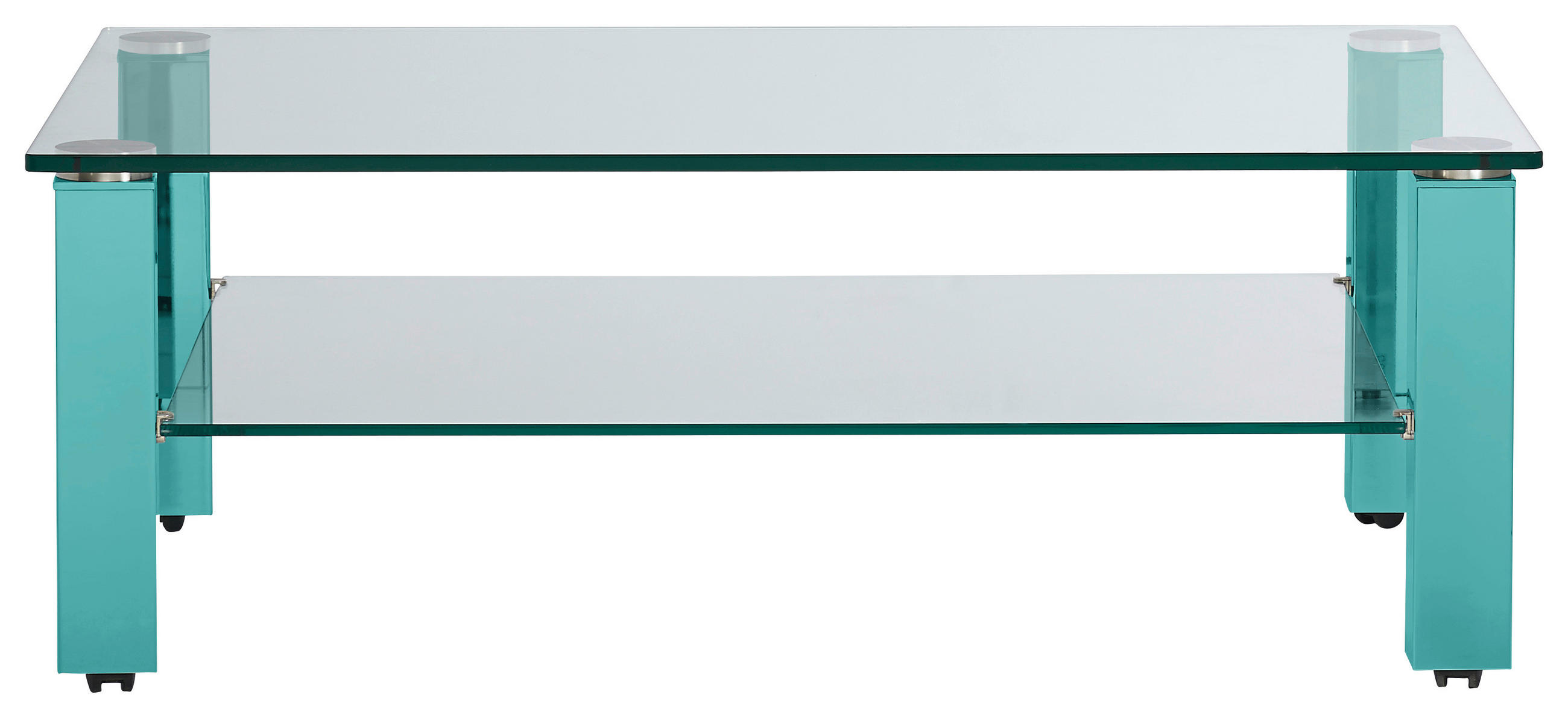 COUCHTISCH in Metall, Glas 110/70/42,5 cm  - Türkis, Design, Glas/Kunststoff (110/70/42,5cm)
