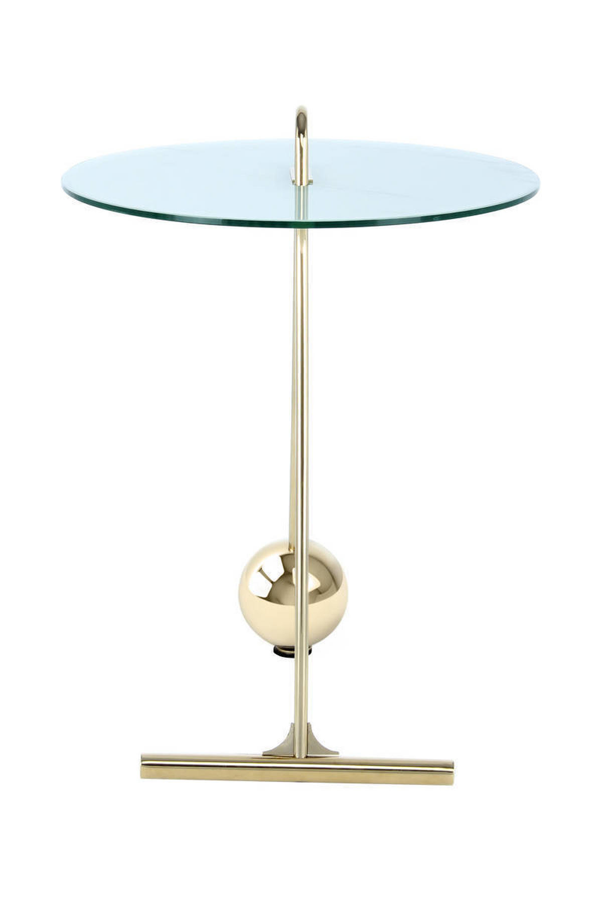 BEISTELLTISCH Weiß, Goldfarben rund  - Goldfarben/Weiß, Basics, Glas/Metall (46/60cm) - Kayoom