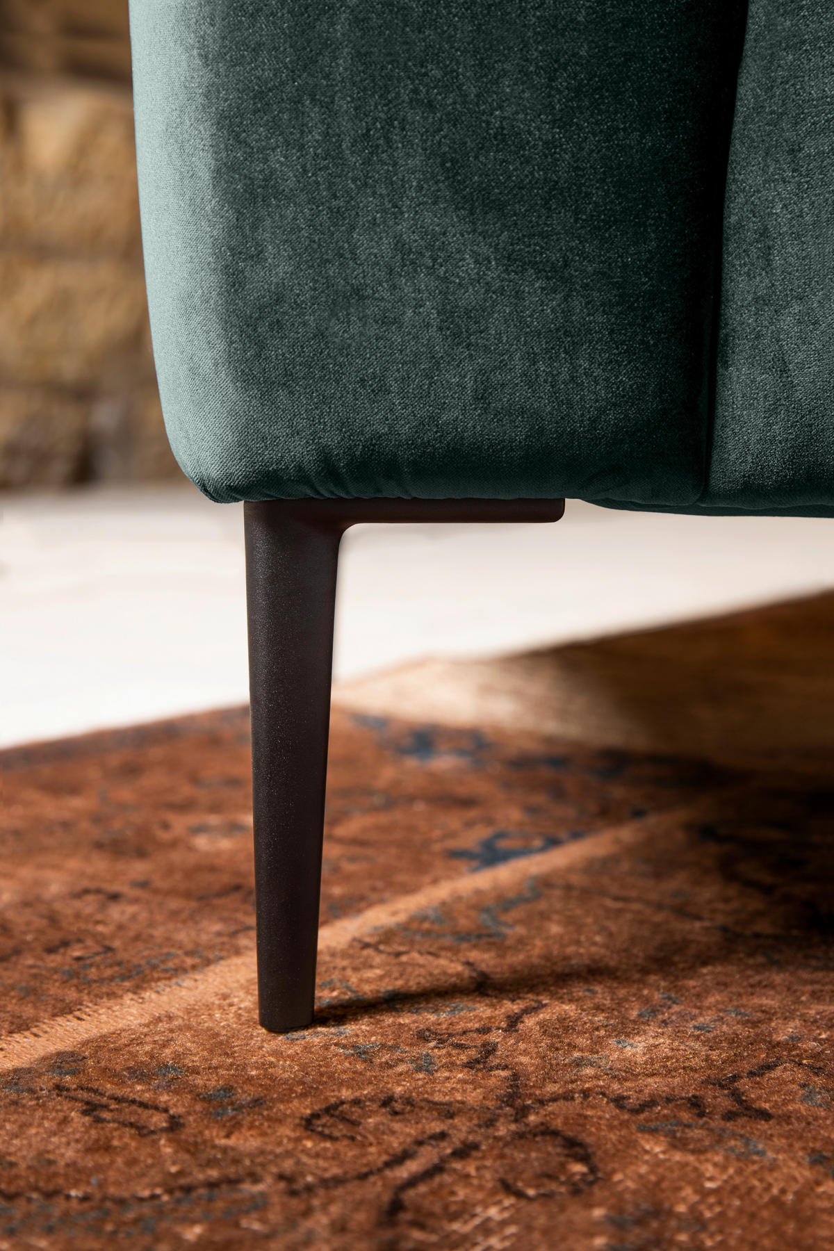 TŘÍMÍSTNÁ POHOVKA, textil, zelená - černá/zelená, Moderní, kov/textil (250/76/86cm) - W.Schillig