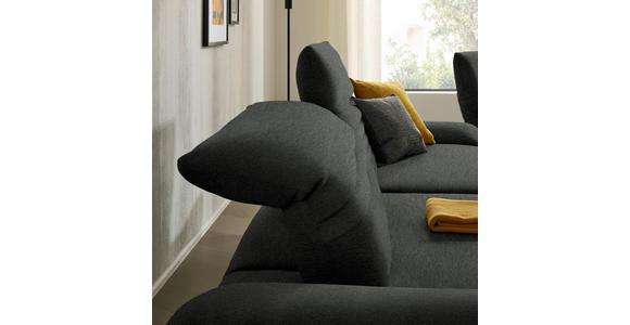 ECKSOFA  in Teddystoff Anthrazit  170-195/280 cm  - Anthrazit/Schwarz, Design, Textil/Metall (170-195/280cm) - Dieter Knoll