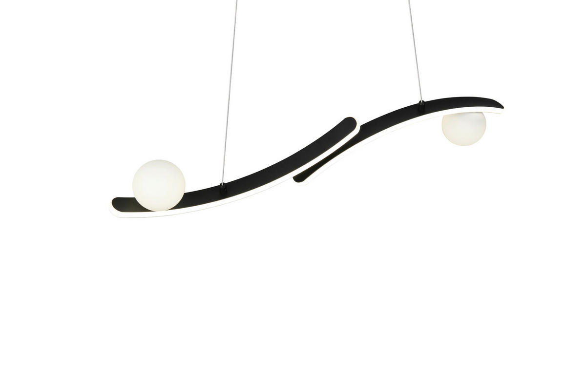 LED-HÄNGELEUCHTE Napoli 82/150 cm  - Schwarz/Weiß, Design, Glas/Kunststoff (82/150cm) - Trio Leuchten