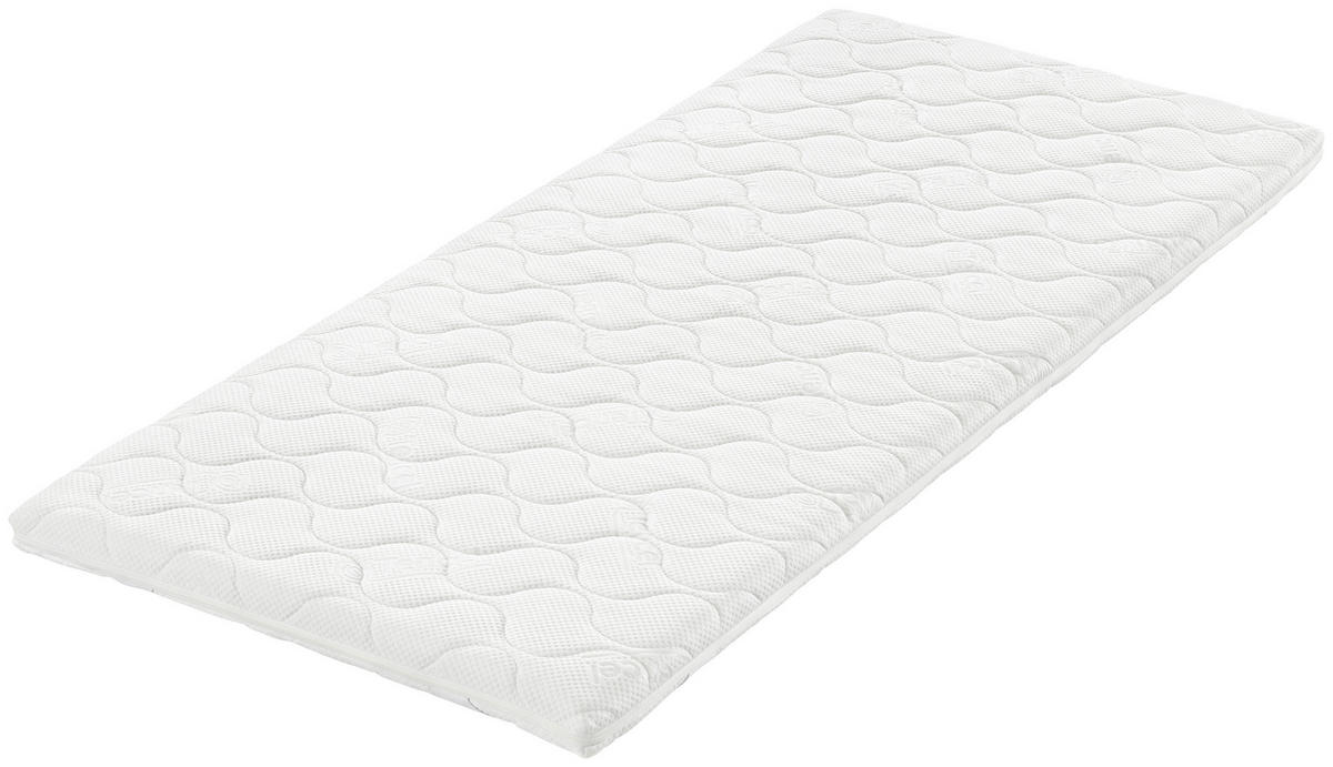 VRCHNÍ MATRACE, 90/200 cm - bílá, Basics, textil (90/200cm) - Novel