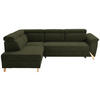 ECKSOFA in Struktur Olivgrün  200/265 cm  - Naturfarben/Olivgrün, KONVENTIONELL, Holz/Textil (200/265cm) - Stylife