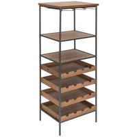 WEINREGAL  - Schwarz/Naturfarben, LIFESTYLE, Holz/Metall (51/137/39cm) - Livetastic