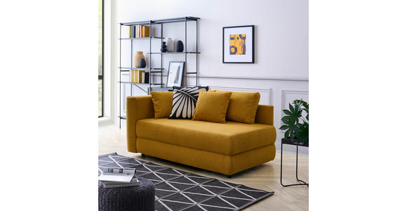 RÉCAMIERE in Flachgewebe Dunkelgelb - Dunkelgelb/Schwarz, Design, Kunststoff/Textil (93/71-88/171cm) - Cantus