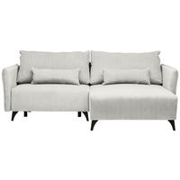 ECKSOFA Creme Cord  - Creme/Schwarz, Design, Textil/Metall (254/175cm) - Stylife