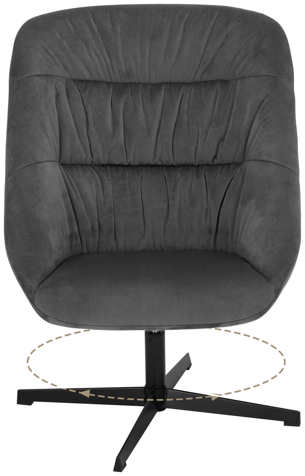 SESSELSET Samt Hocker    - Schwarz/Grau, MODERN, Textil/Metall (70/97/75cm) - MID.YOU