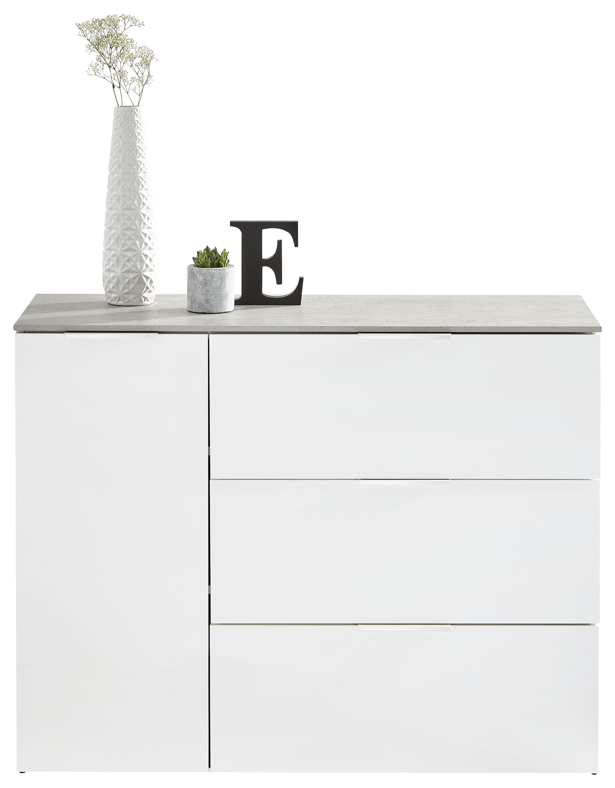 KOMMODE Galaverna  in 120,1/93,50/45 cm  - Weiß/Grau, Design, Holzwerkstoff/Metall (120,1/93,50/45cm) - Carryhome