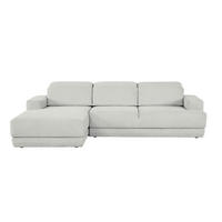 ECKSOFA Hellgrau Webstoff  - Hellgrau/Schwarz, Design, Kunststoff/Textil (204/293cm) - MID.YOU