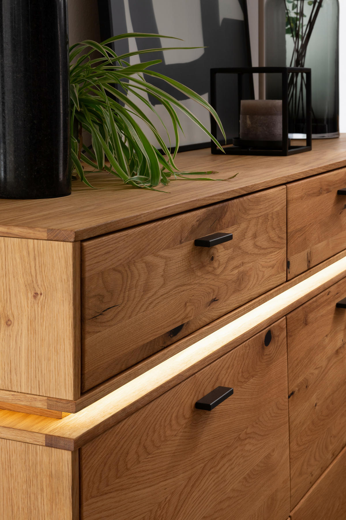 SIDEBOARD 183/90/44 cm  - Wildeiche/Anthrazit, Natur, Holz/Holzwerkstoff (183/90/44cm) - MID.YOU