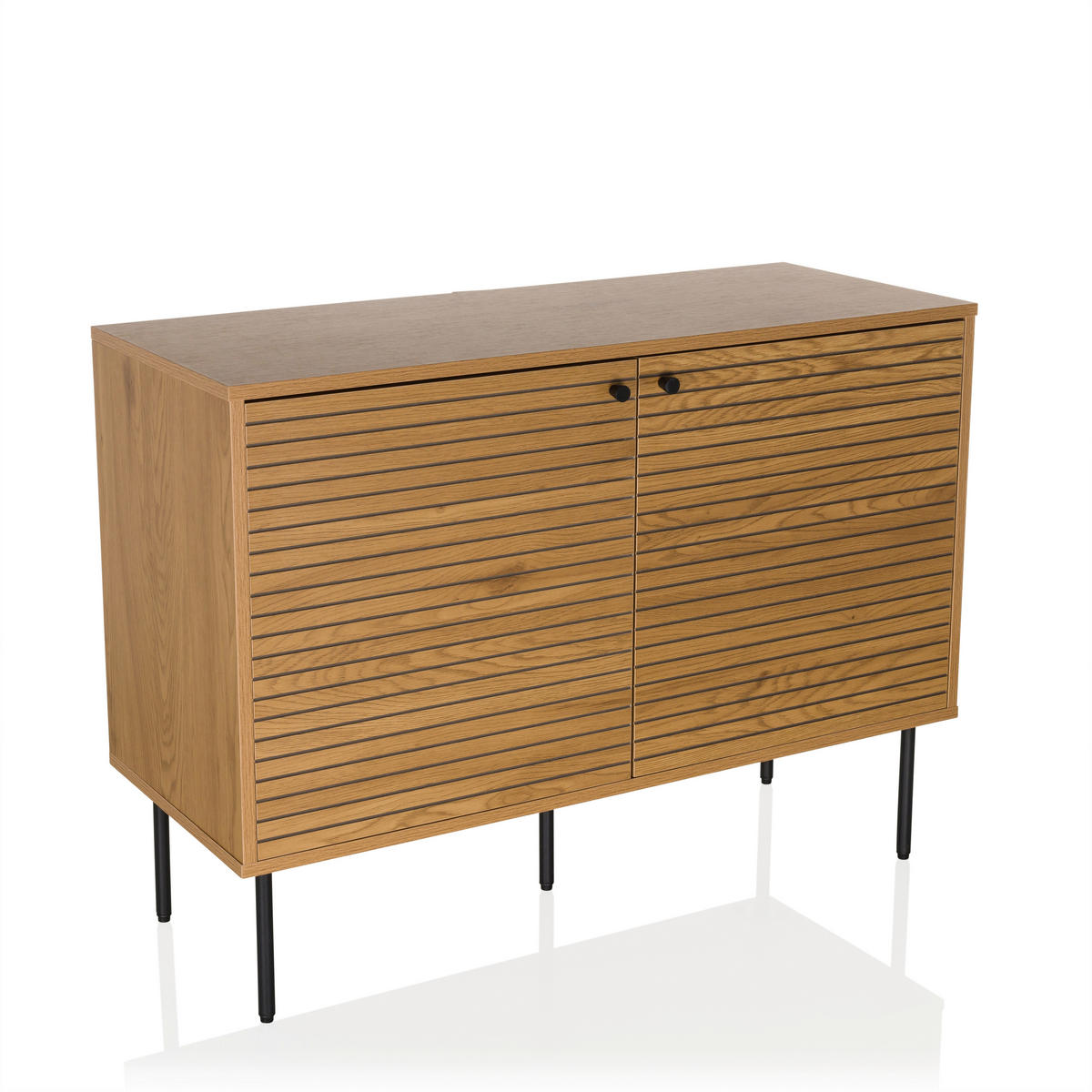 SIDEBOARD  in 100/74/40 cm  - Eichefarben/Schwarz, MODERN, Holzwerkstoff/Metall (100/74/40cm) - MID.YOU