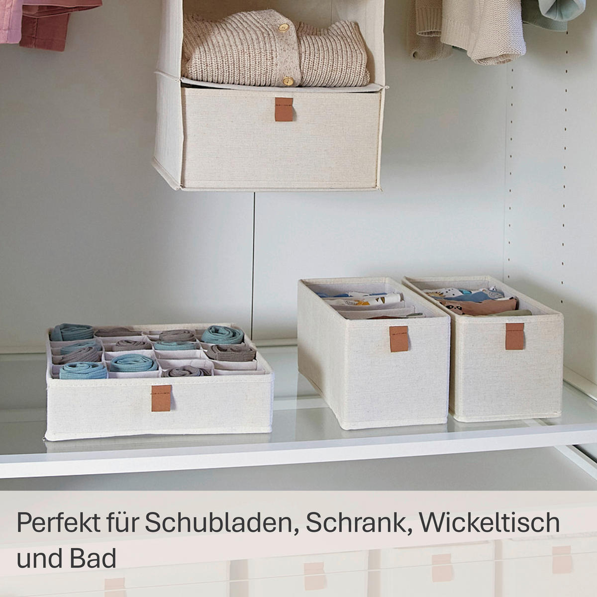 ORGANIZER  - Beige, Basics, Karton/Textil (30/30/8cm) - Store It