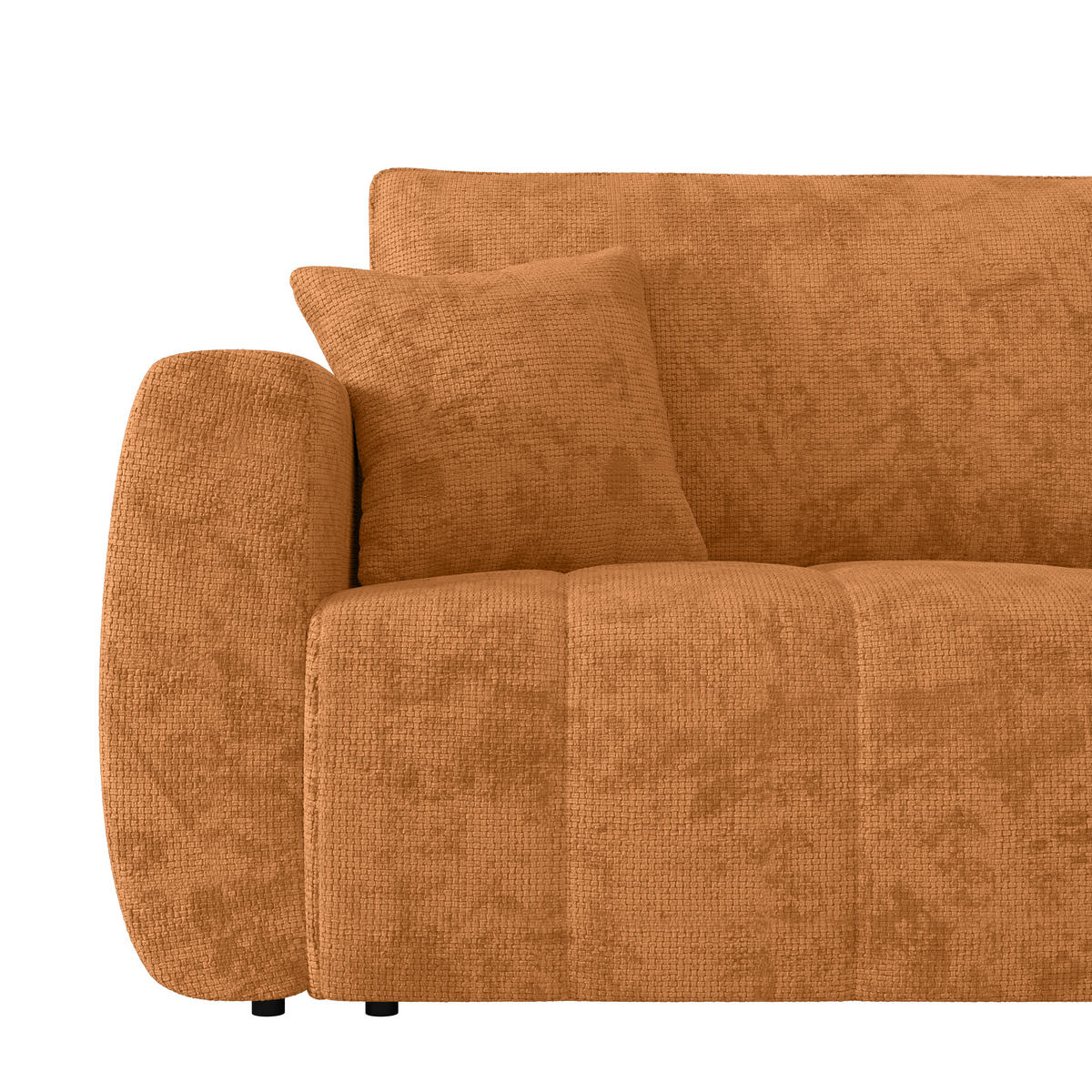 SCHLAFSOFA  mit Stoffauswahl Webstoff Terracotta  - Terracotta/Schwarz, MODERN, Holz/Textil (245/74-90/104cm) - MID.YOU