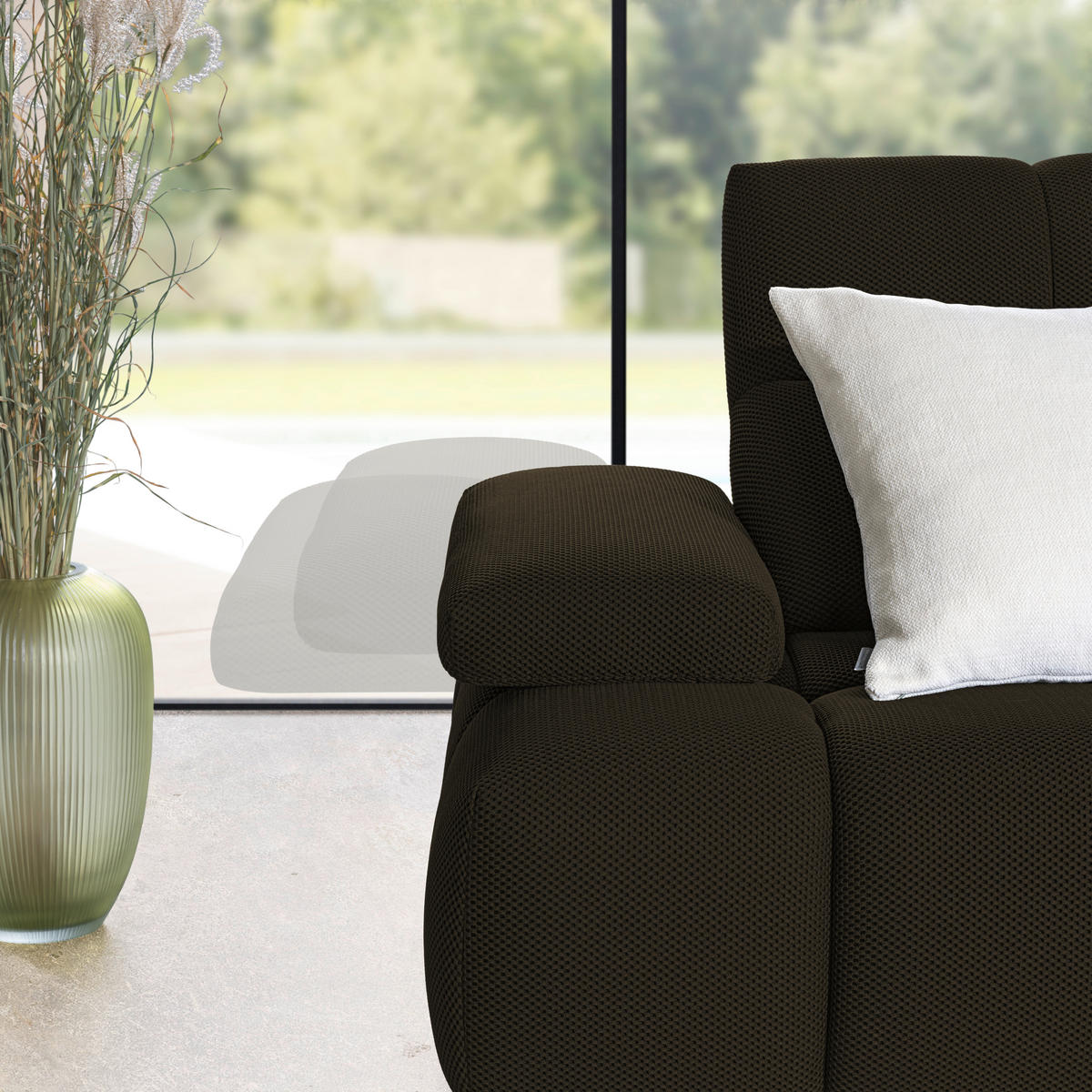 ECKSOFA  in Struktur Anthrazit  313/233 cm  - Anthrazit/Schwarz, Design, Kunststoff/Textil (313/233cm) - Belluti