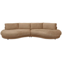 BIGSOFA Feincord Taupe  - Taupe/Schwarz, Design, Kunststoff/Textil (410/86/166cm) - Pure Home Lifestyle