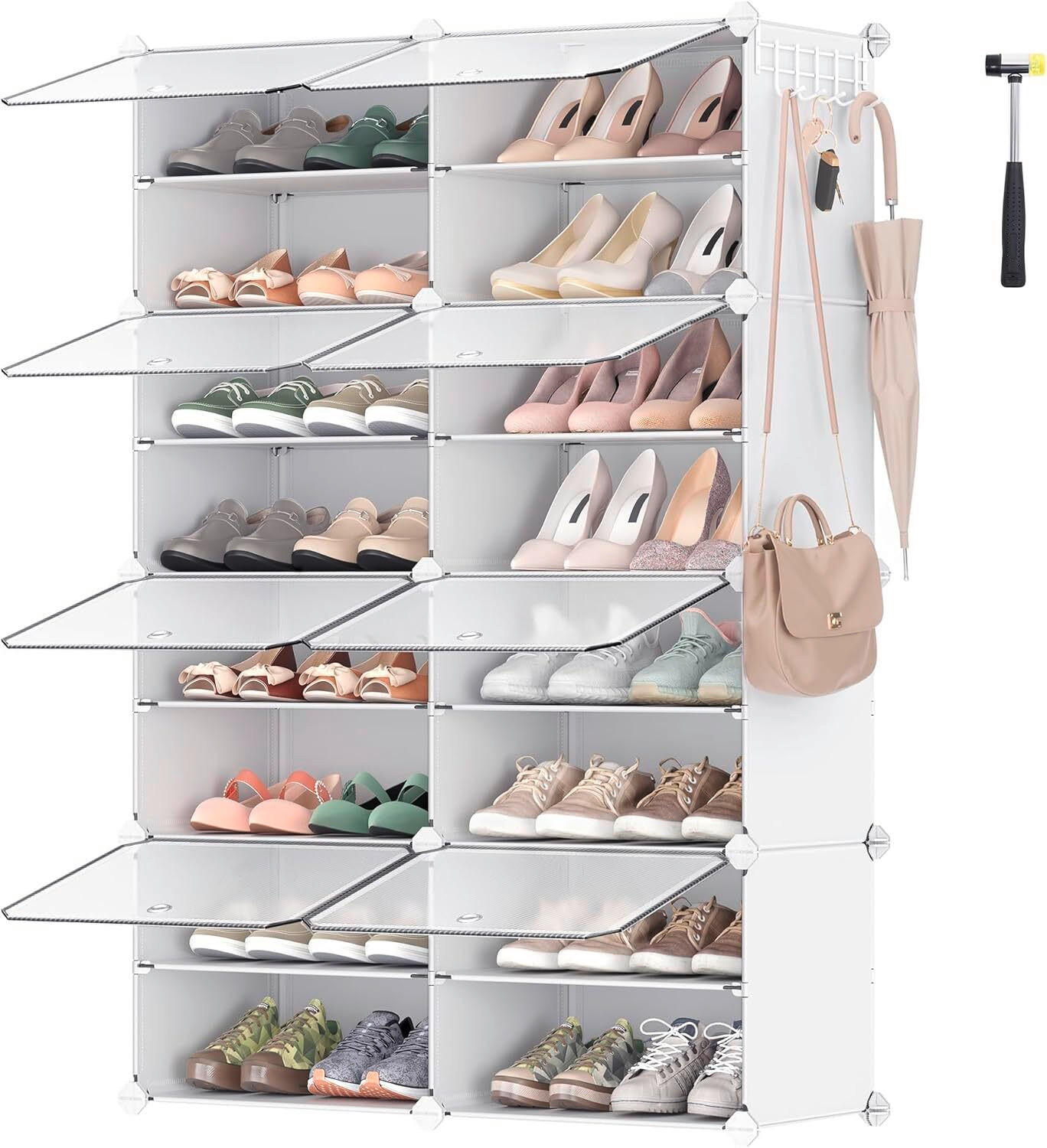 REGÁL NA BOTY, bílá, 83/125/32 cm - bílá, Basics, kov/plast (83/125/32cm)