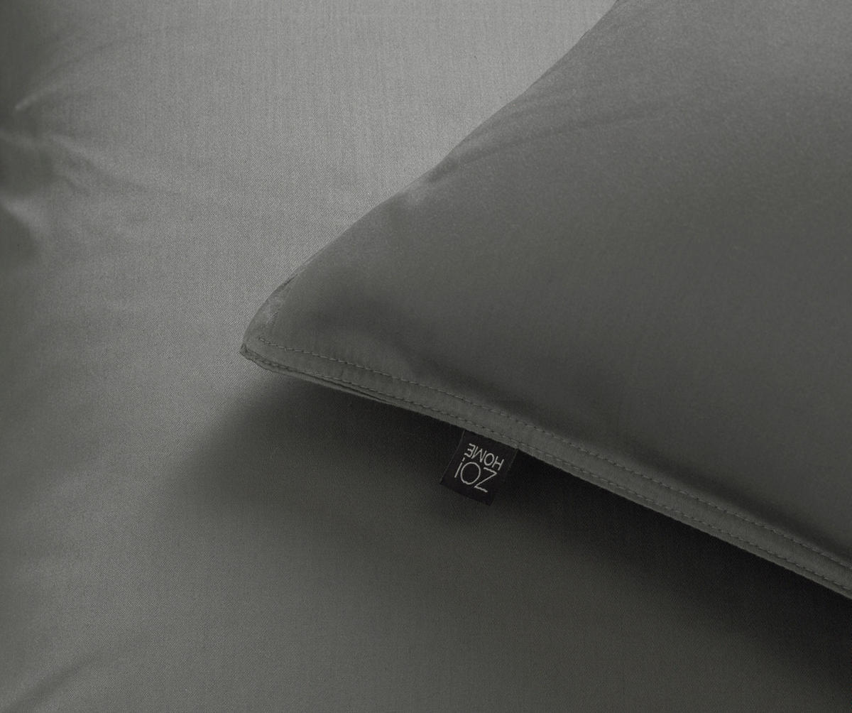 BETTWÄSCHE Satinado Makosatin 155/220 cm  - Dunkelgrau, Basics, Textil (155/220cm)