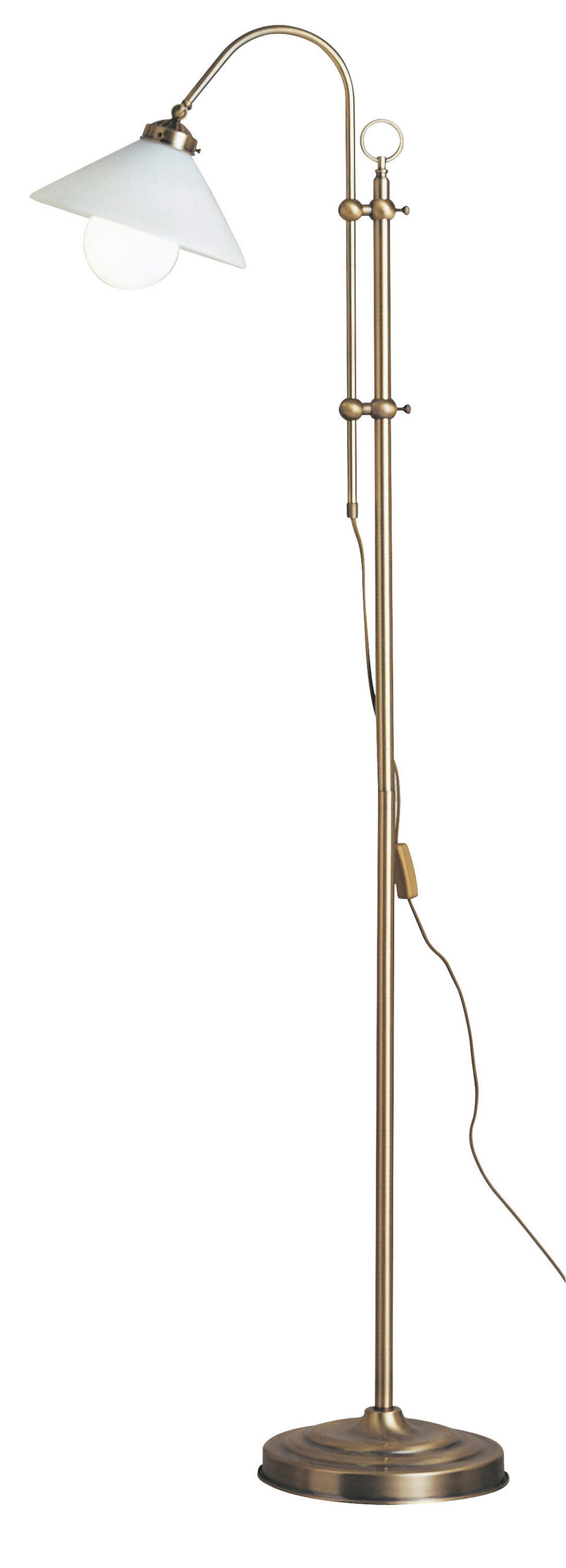 STEHLEUCHTE 47/170 cm    - Weiß, LIFESTYLE, Glas/Metall (47/170cm)